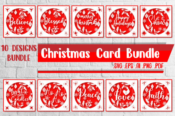 3D SVG Christmas Card Bundle for Festive Branding Projects