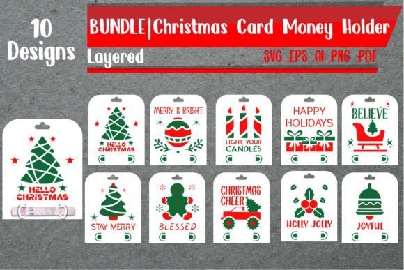 3D SVG Christmas Card Money Holder Layer: A Festive Branding Asset for Small Businesses