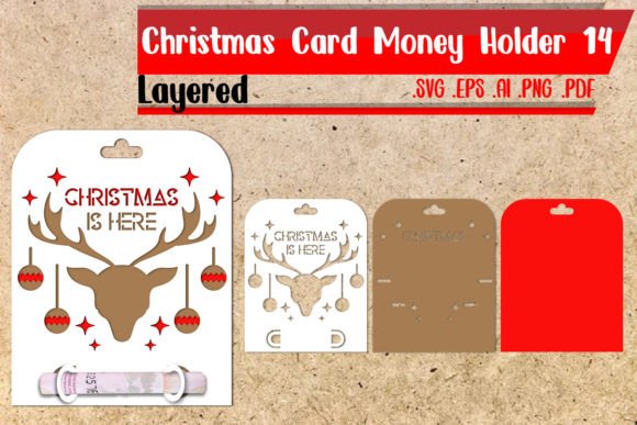 3D SVG Christmas Deer Money Holder for Real Crafting Projects