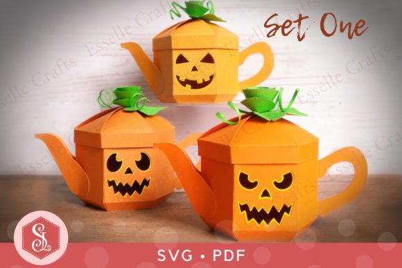 3D SVG Pumpkin Teapot Boxes for Seasonal Design Projects