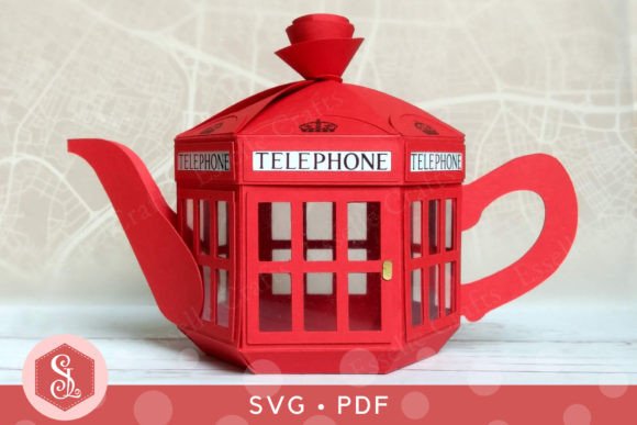3D SVG Red Telephone Teapot Box: A Unique Shape for Creative Designers