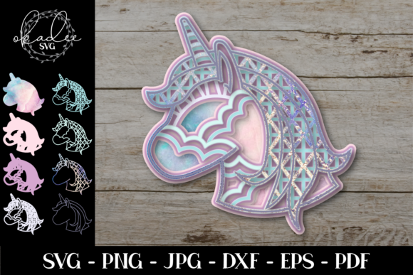 3D Unicorn Mandala: A Playful SVG Shape for Branding and Packaging