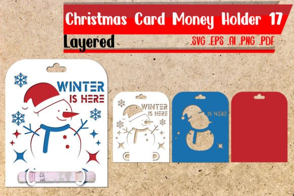 Christmas Card Money Holder Layered 17 - A Festive 3D SVG Graphic for Crafters