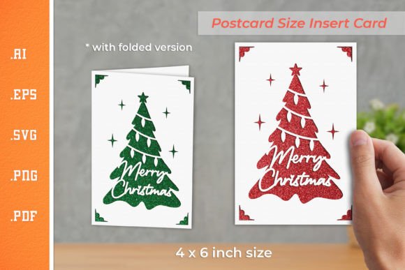 Christmas Insert Card Paper Cut SVG 1: A Festive Graphic Design Asset for Crafts and Branding