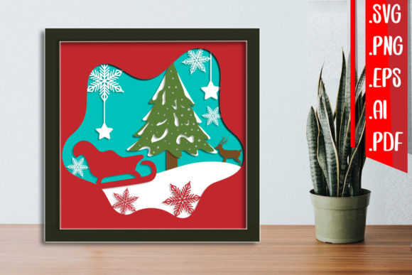 Christmas Layered Papercut 10 SVG: A Festive Graphic Design Asset for Sellers