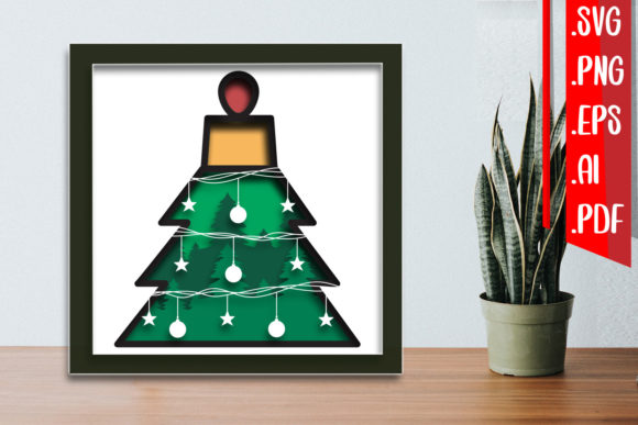 Christmas Layered Papercut 6 SVG for Festive Digital Products