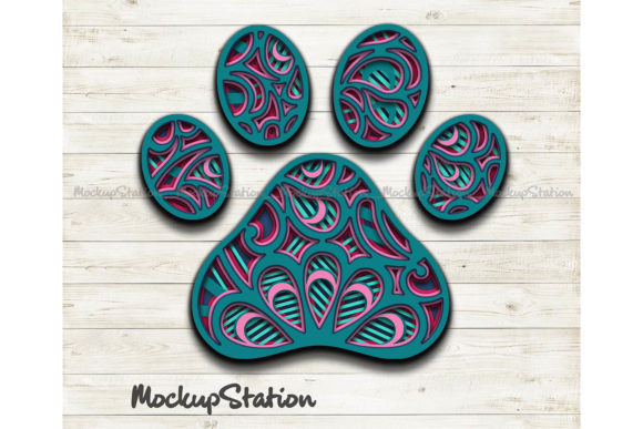 Dog Paw 3D SVG Mandala for Local Business Branding