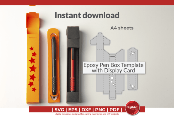 Epoxy Pen Box with Holder Template – A 3D SVG Shape for Creative Projects
