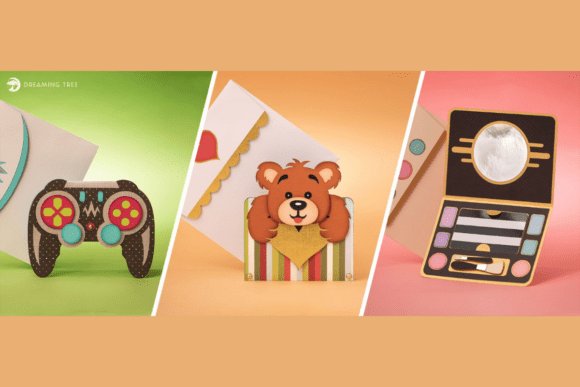 Gift Card Gifting SVG Bundle: A Playful 3D Design for Kids' Pop-Up Cards