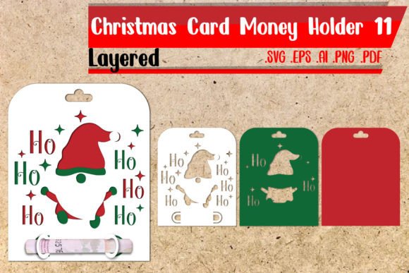 Gnome Money Holder Layered 3D SVG for Christmas Crafting