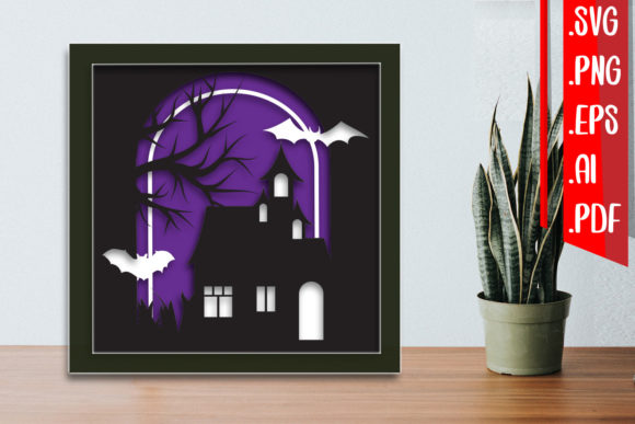 Halloween Layered Papercut 6: A Versatile Graphic for Seasonal Crafts