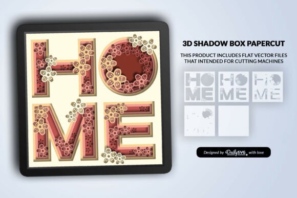 HOME of Flowers Layered Shadow Box SVG Review