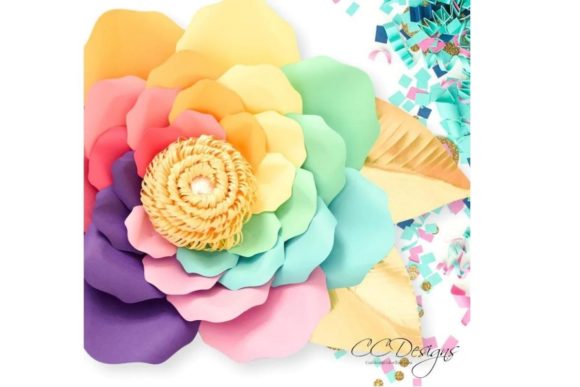 Iris Unicorn Giant Paper Flower Templates: A 3D SVG Graphic Design Asset Review