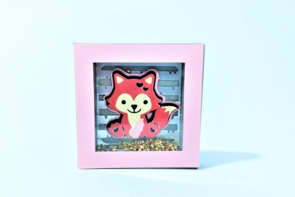 Mini Shadow Box Shaker Fox Baby Girl 3D SVG: A Cuteness-Driven Design Asset