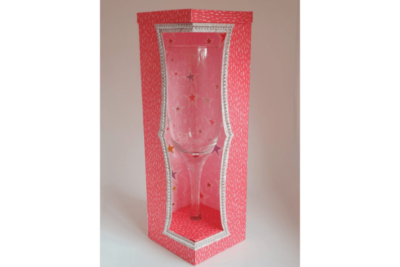 Prosecco Glass Gift Box SVG: A 3D Design Asset for Elegant Editorial and Web Projects