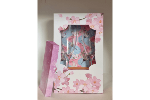Prosecco Glasses Gift Box 3D SVG for Handmade Creations