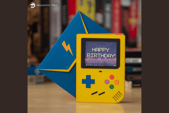 Retro Gamer Shaker Card SVG: A 3D Design Asset for Birthday Branding