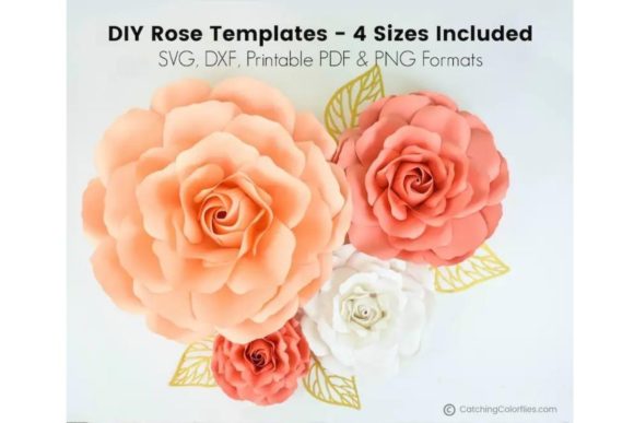 Rose Ella 3D SVG Paper Flower Templates for Branding & Packaging