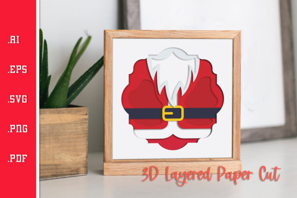 Santa Suits - Festive 3D SVG for Christmas Crafting