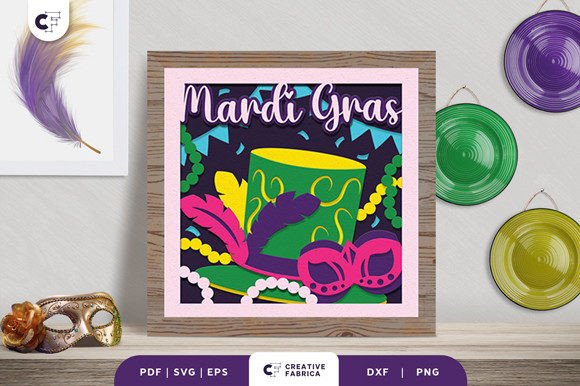 Shrove Tuesday Mardi Gras Shadowbox 3D SVG Review for Real Projects