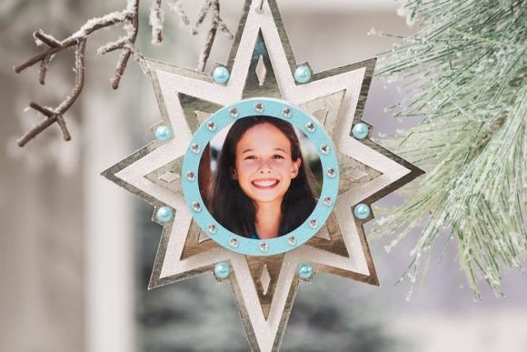 Star Photo Ornament 3D SVG for Christmas Crafting