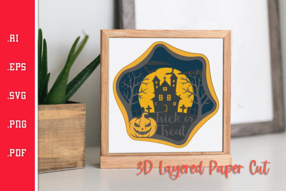 Trick or Treat 3D SVG for Shadow Box Crafts