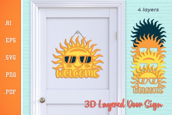 Welcome Summer Sunshine 3D SVG for Handmade Creations